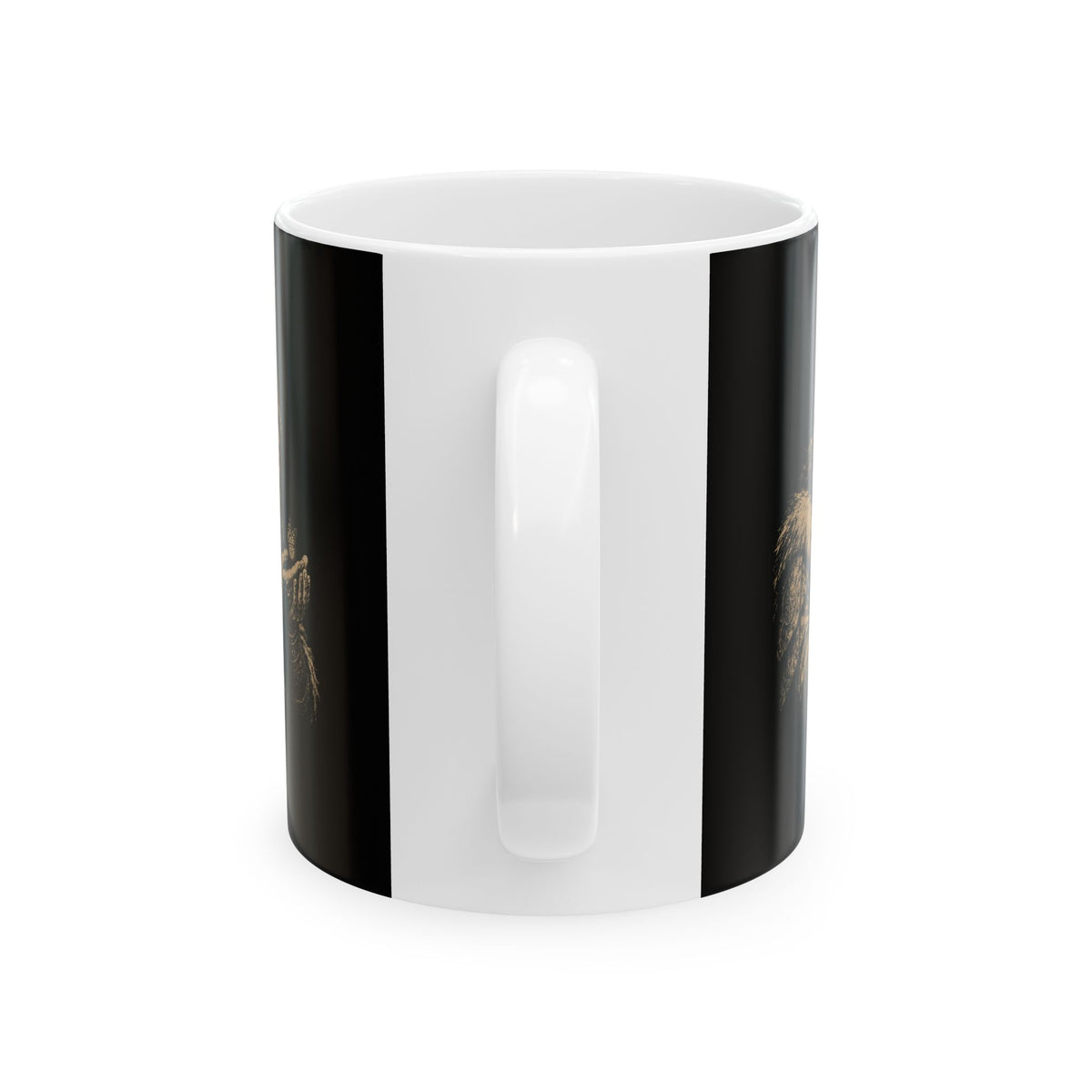Genghis Khan Holding a Butterfly Ceramic Mug, (11oz, 15oz)
