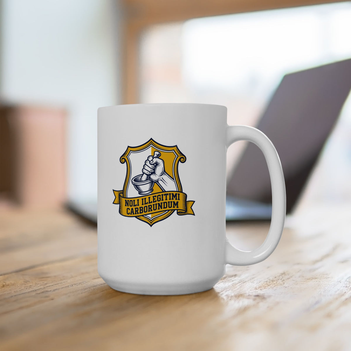 Don't Let the Bastards Grind You Down Latin Quote Ceramic Mug, (11oz, 15oz)