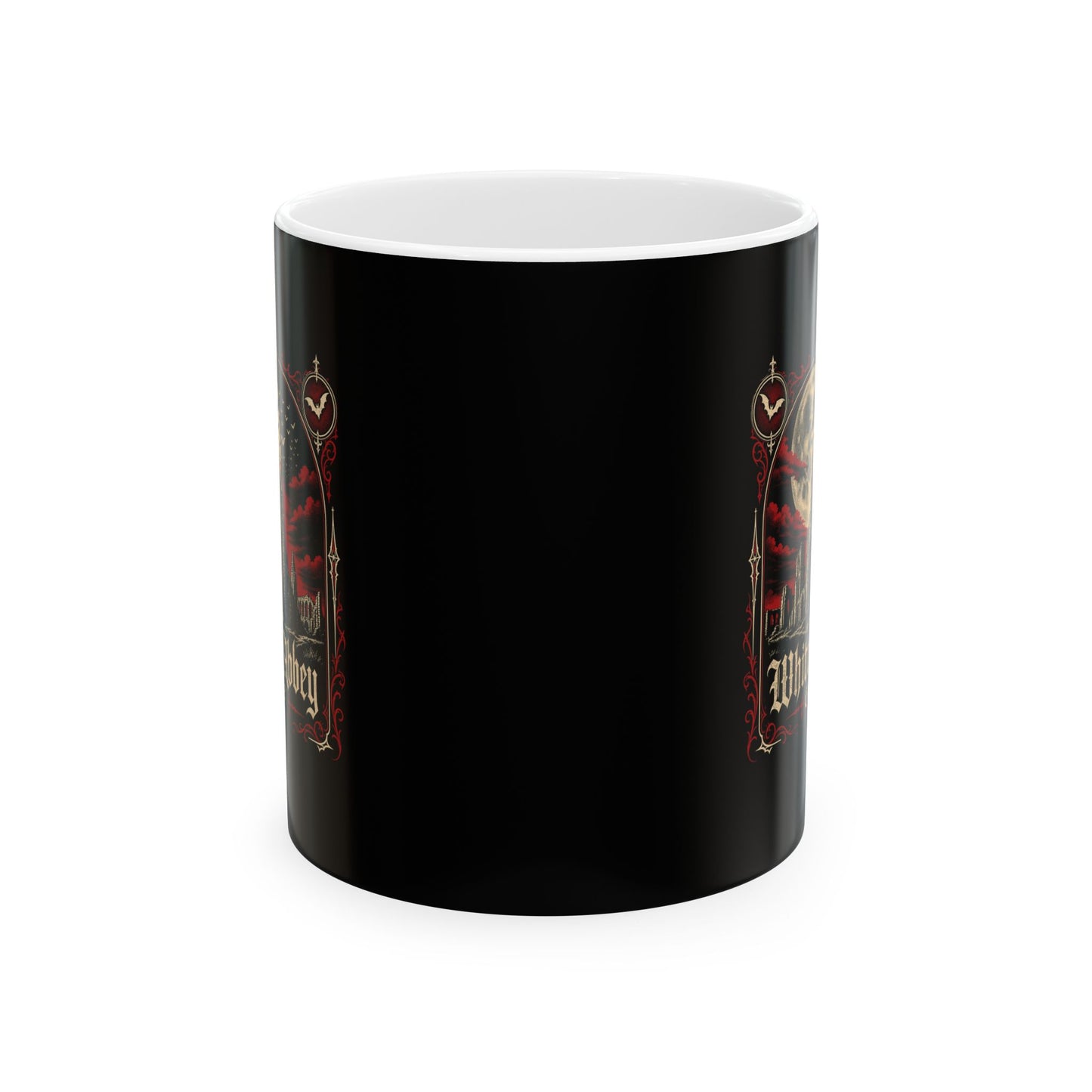 Whitby Abbey Bats Ceramic Mug, (11oz, 15oz)