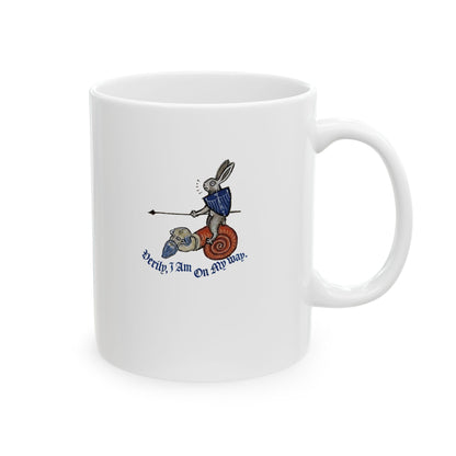 Medieval Marginalia Rabbit Snail Ceramic Mug, (11oz, 15oz)