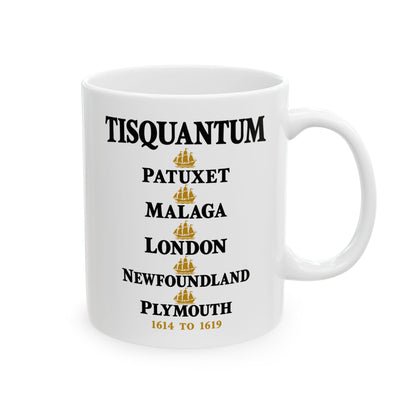 Tisquantum Route Map Ceramic Mug, (11oz, 15oz)