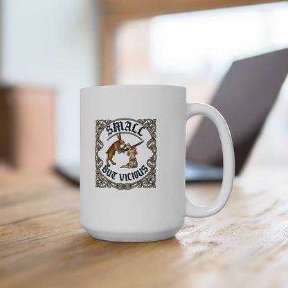 Small But Vicious Rabbit Medieval Marginalia Ceramic Mug, (11oz, 15oz)