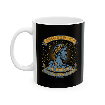Aurelius Quote Running with the Stars Ceramic Mug, (11oz, 15oz)