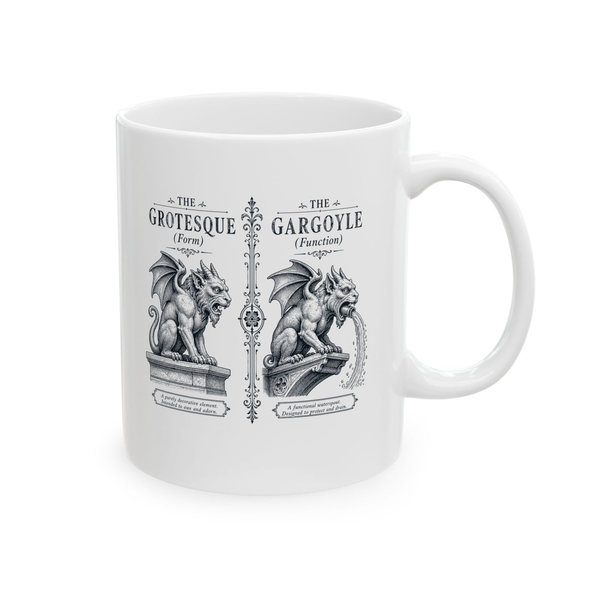 Gargoyle vs Grotesque Ceramic Mug, (11oz, 15oz)