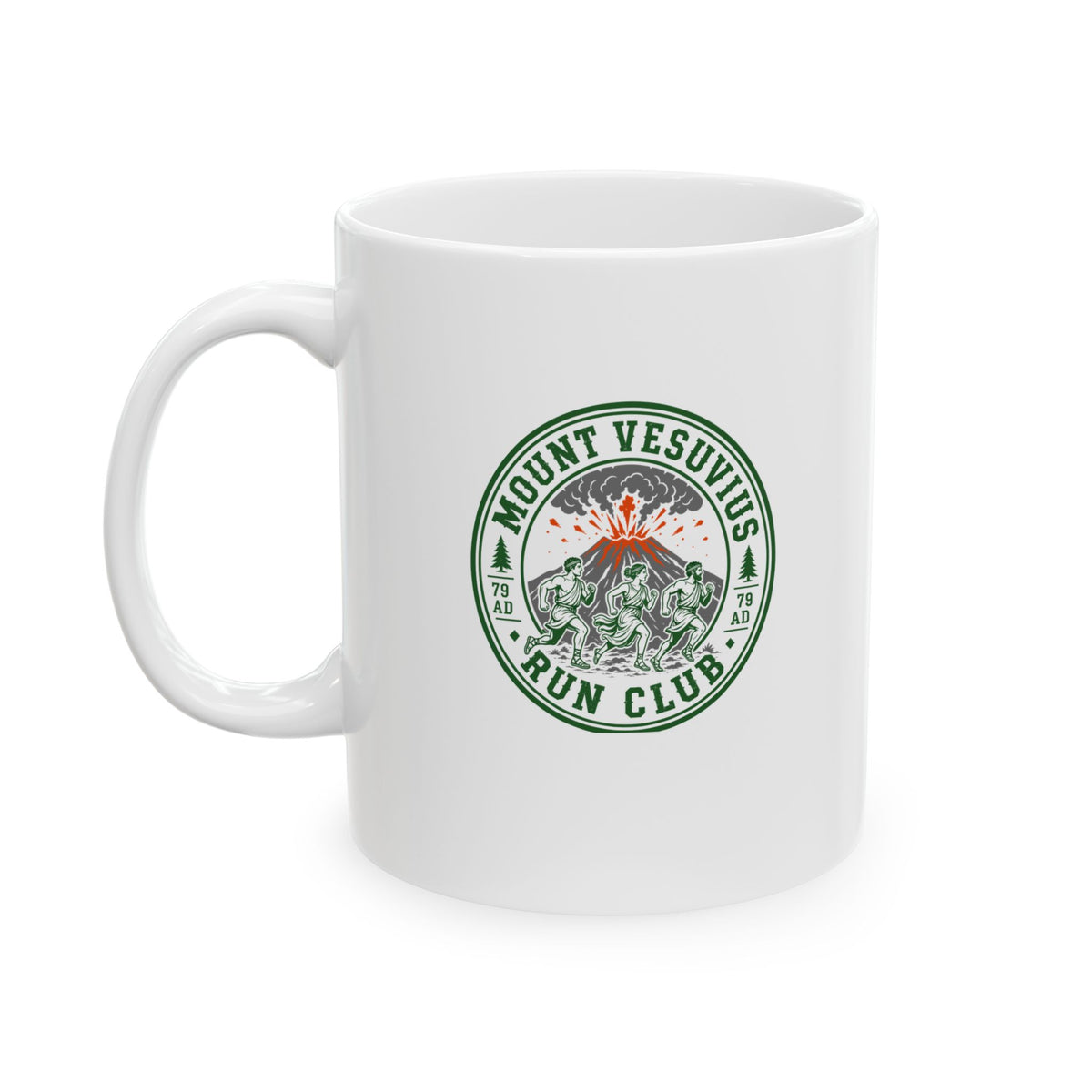 Mount Vesuvius Run Club Pompeii Ceramic Mug, (11oz, 15oz)