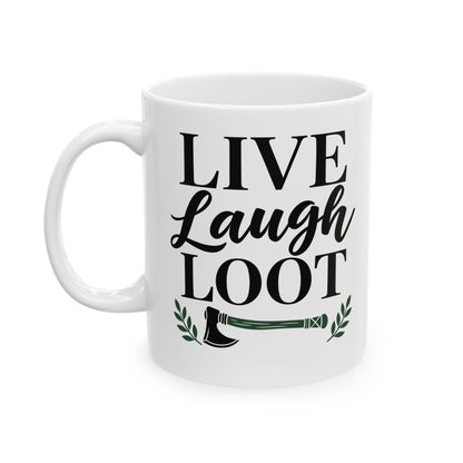 Live Laugh Loot Farmhouse Sign Ceramic Mug, (11oz, 15oz)