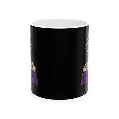 Resting Stoic Face Screen Print Ceramic Mug, (11oz, 15oz)