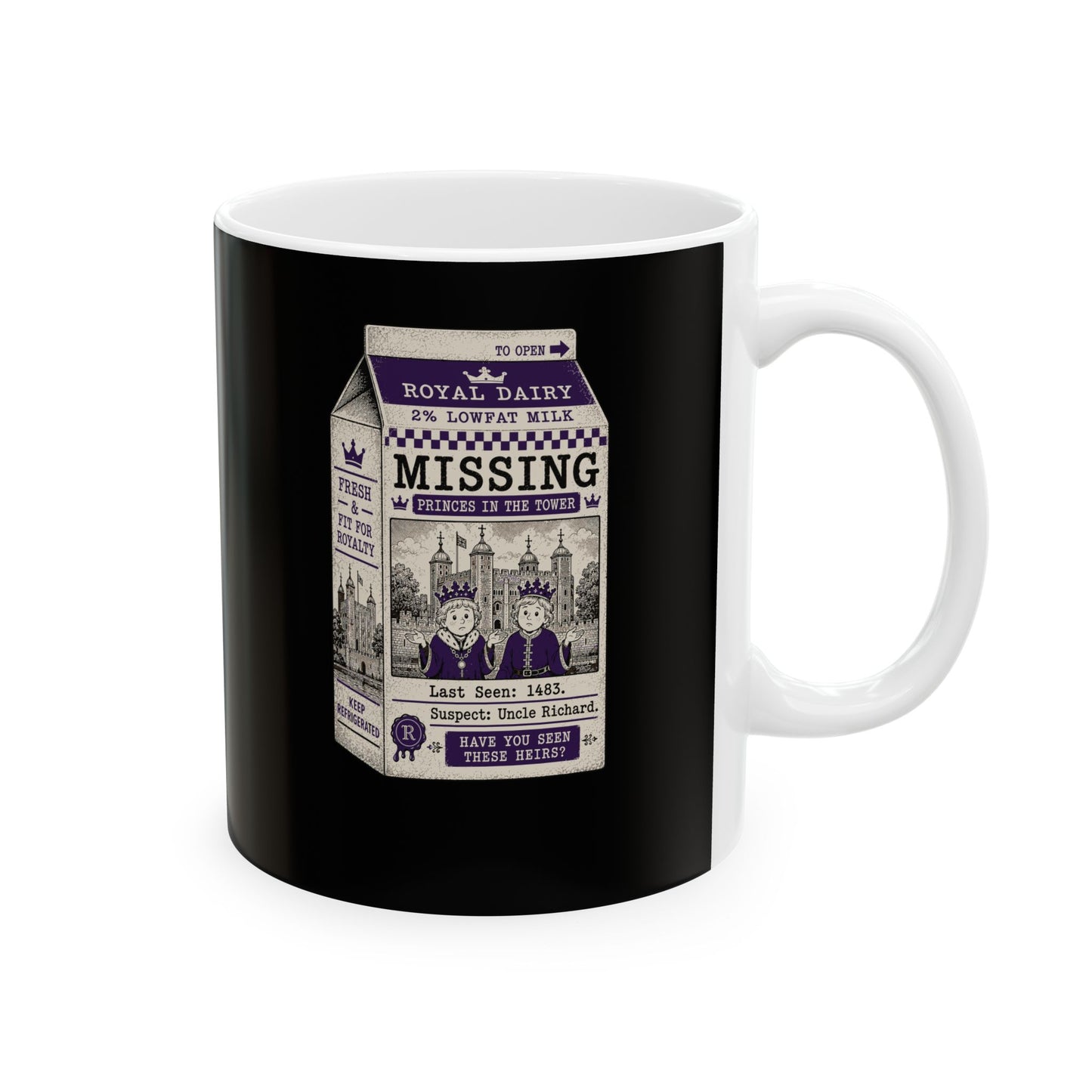 Princes in the Tower Missing Milk Carton Ceramic Mug, (11oz, 15oz)