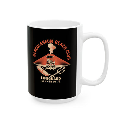 Herculaneum Beach Club Lifeguard Ceramic Mug, (11oz, 15oz)