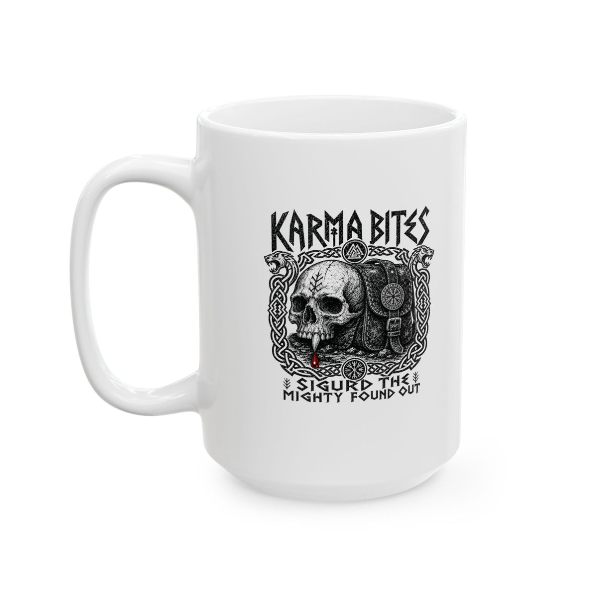 Karma Bites Sigurd the Mighty Ceramic Mug, (11oz, 15oz)