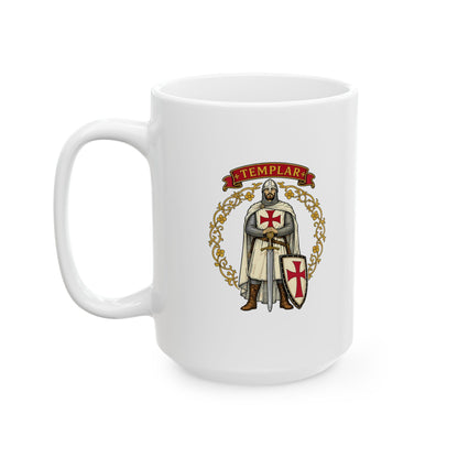 Knight Templar Filigree Ceramic Mug, (11oz, 15oz)