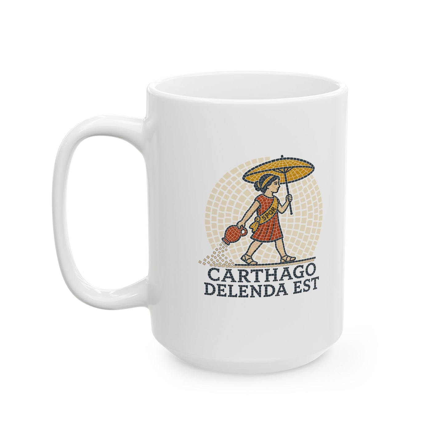 Carthago Delenda Est Mosaic Ceramic Mug, (11oz, 15oz)