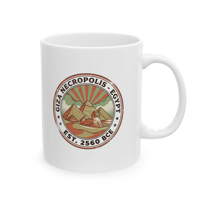 Giza Pyramids Necropolis Ceramic Mug, (11oz, 15oz)
