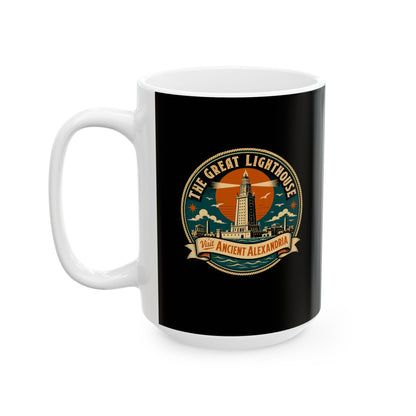 The Great Lighthouse of Alexandria Ceramic Mug, (11oz, 15oz)