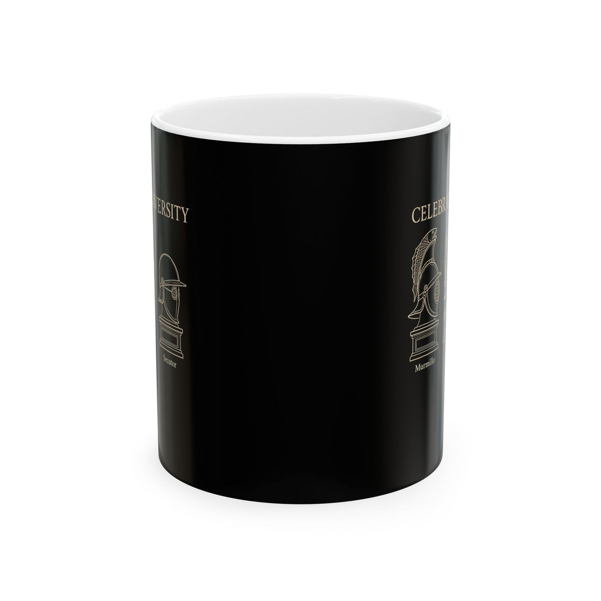 Celebrate Diversity Gladiator Helmets Ceramic Mug, (11oz, 15oz)