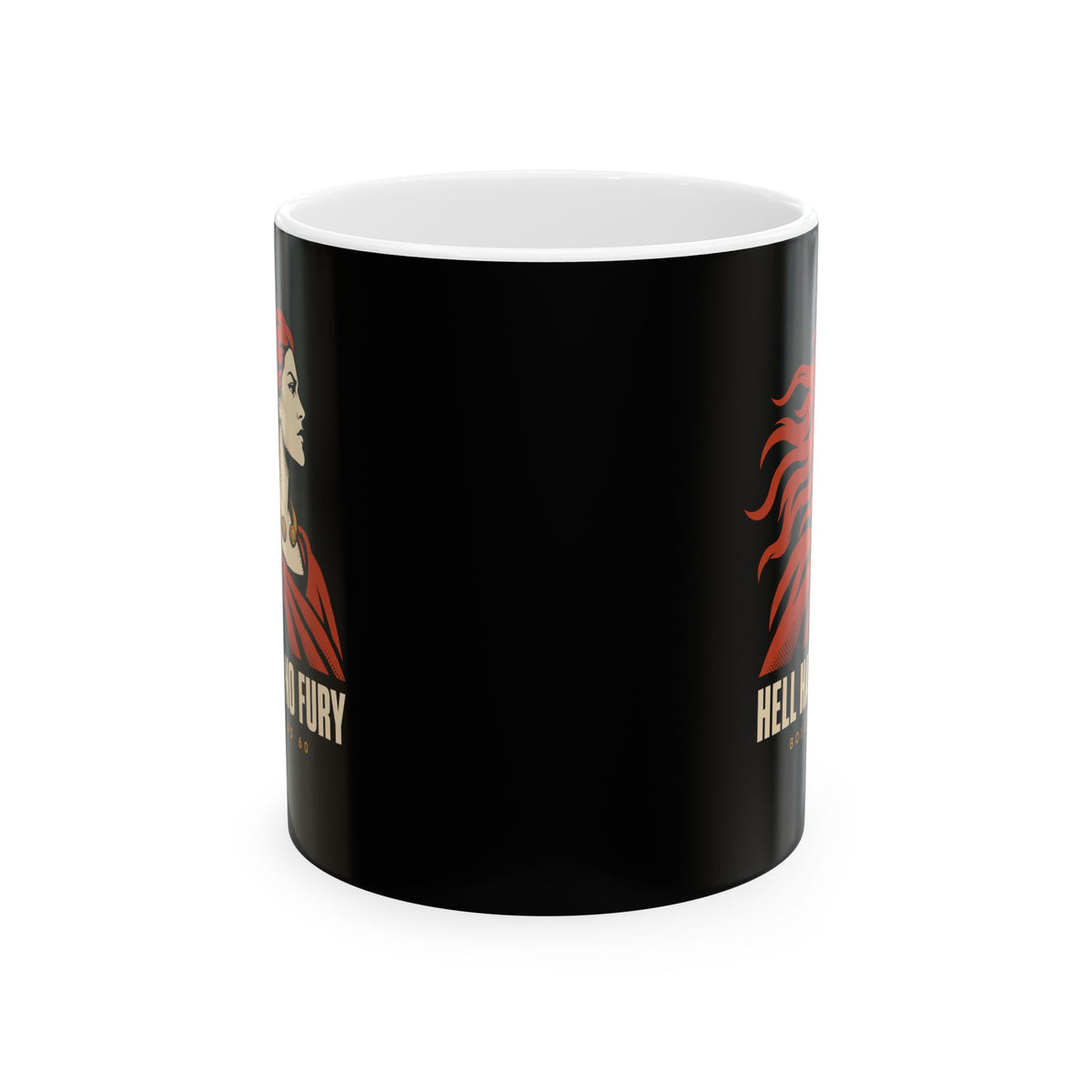 Boudica Hell Hath No Fury Flat Vector Ceramic Mug, (11oz, 15oz)