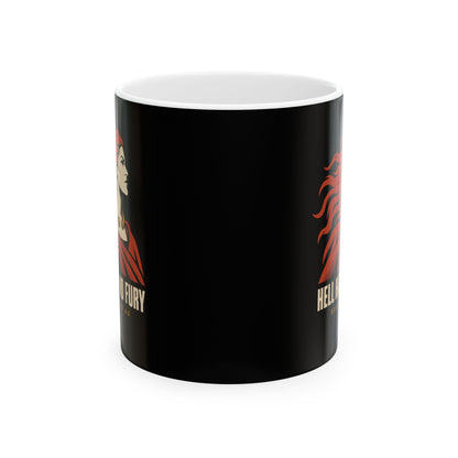 Boudica Hell Hath No Fury Flat Vector Ceramic Mug, (11oz, 15oz)