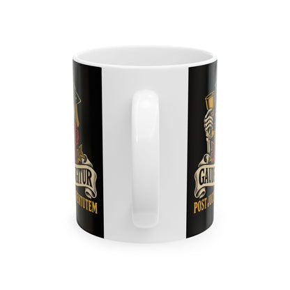 Gaudeamus Igitur Skull Ceramic Mug, (11oz, 15oz)