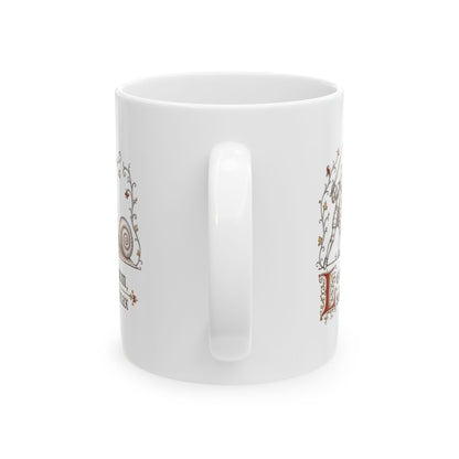 Knight vs Snail Marginalia Slow but Persistent Ceramic Mug, (11oz, 15oz)