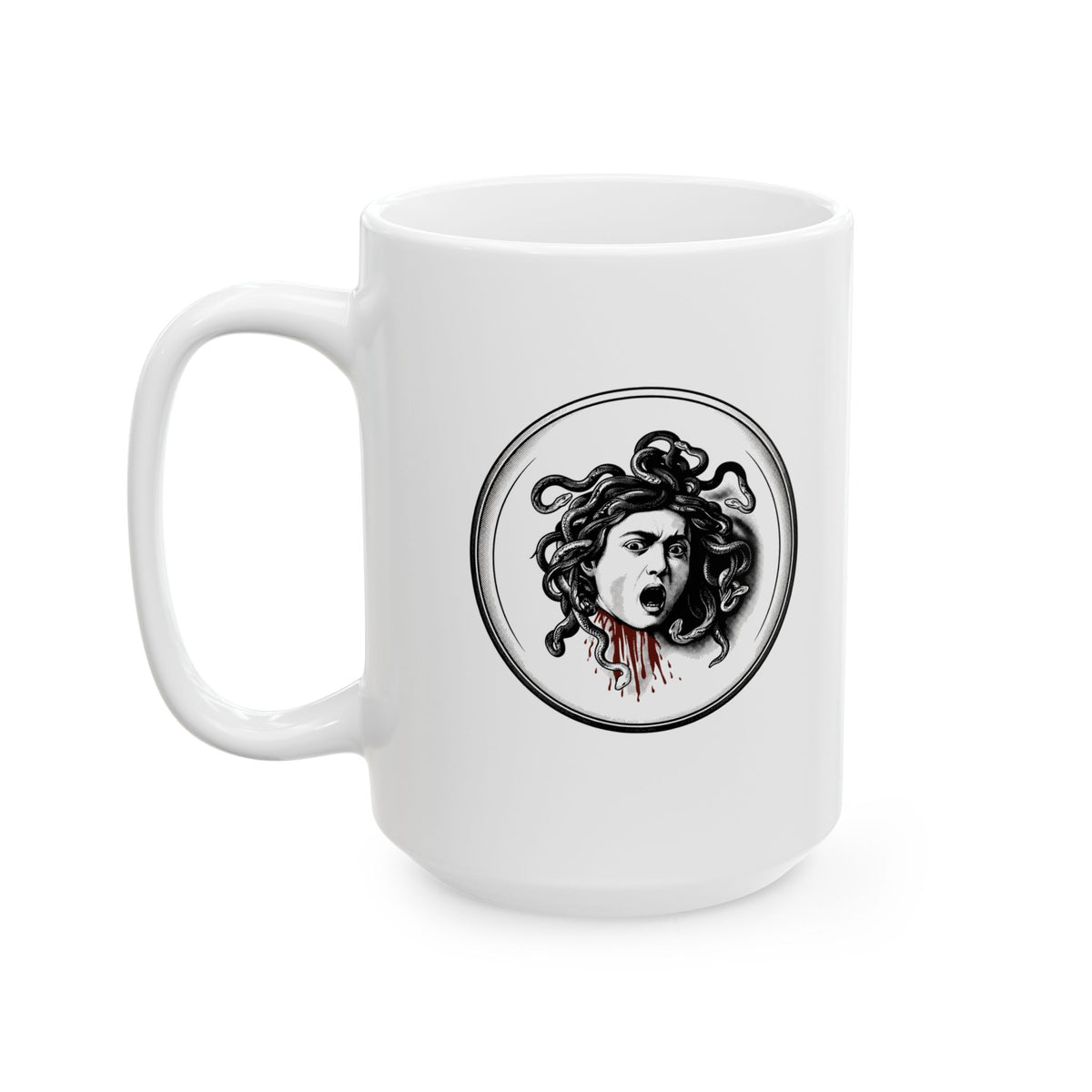 Caravaggio's Medusa B&W Ceramic Mug, (11oz, 15oz)