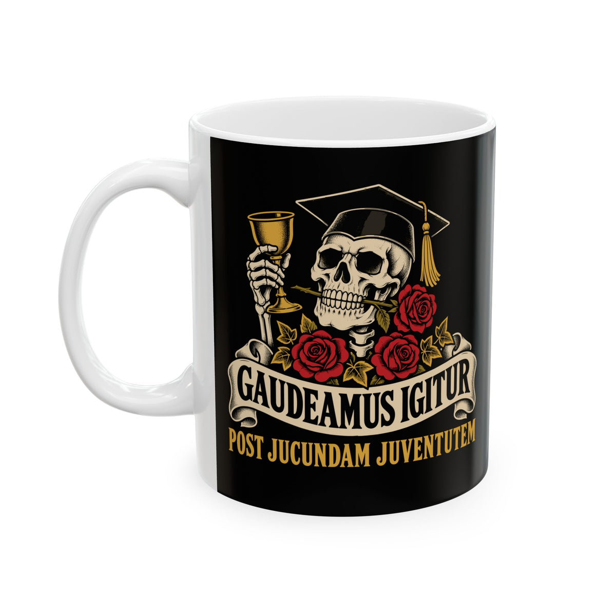 Gaudeamus Igitur Skull Ceramic Mug, (11oz, 15oz)