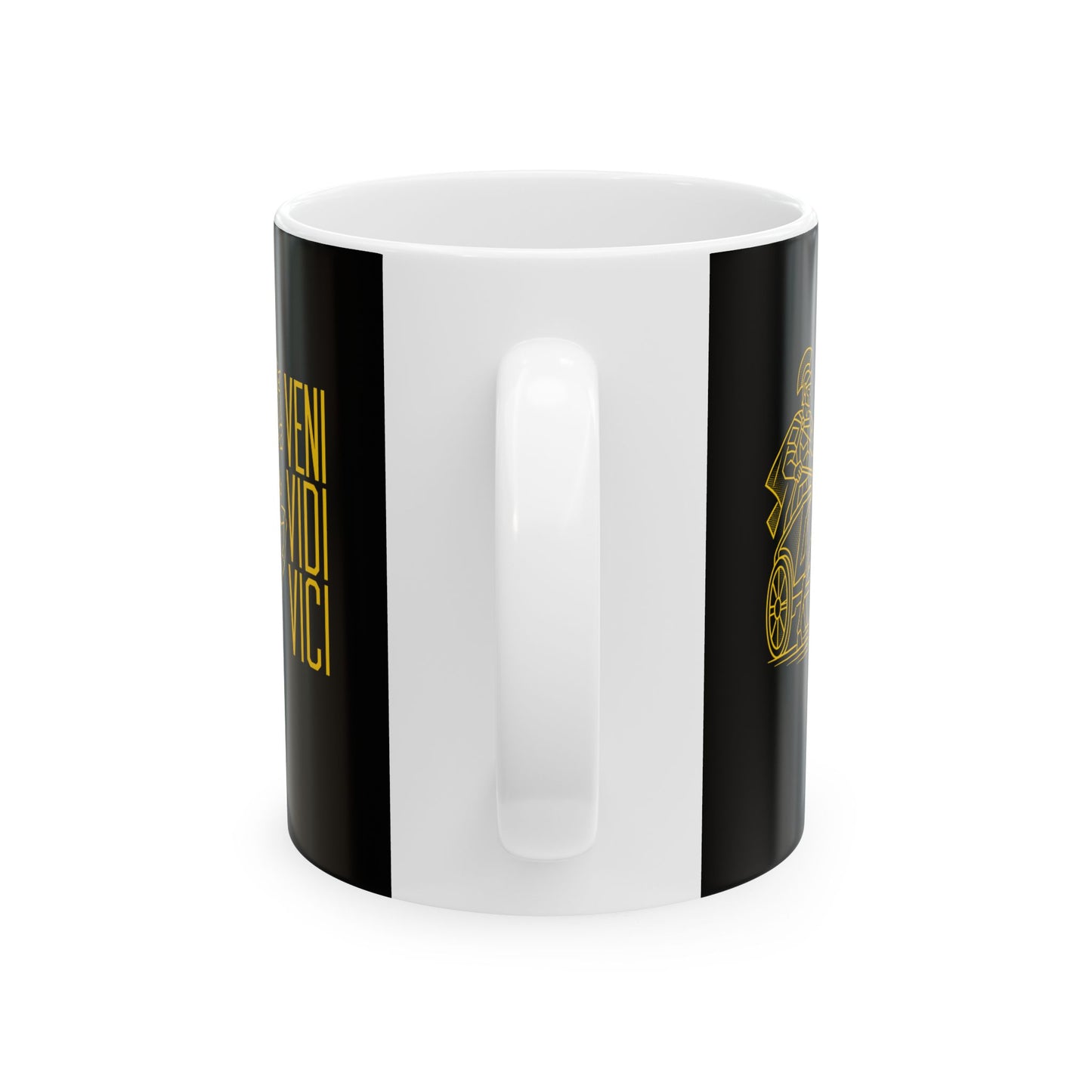Veni Vidi Vici Line Art Charioteer Ceramic Mug, (11oz, 15oz)