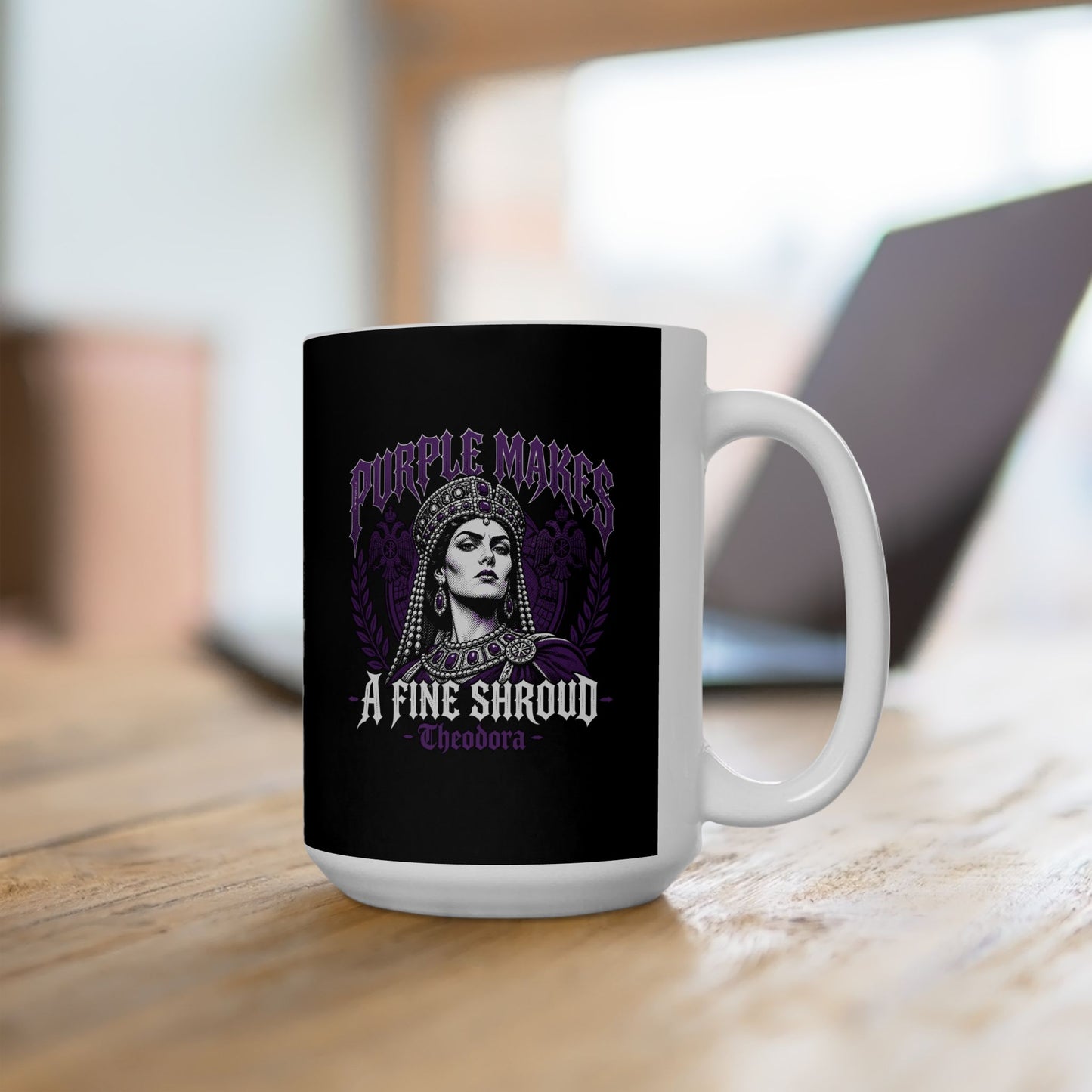 Empress Theodora Purple Shroud Quote Ceramic Mug, (11oz, 15oz)