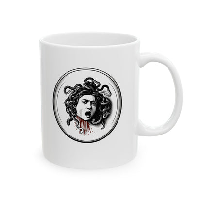 Caravaggio's Medusa B&W Ceramic Mug, (11oz, 15oz)