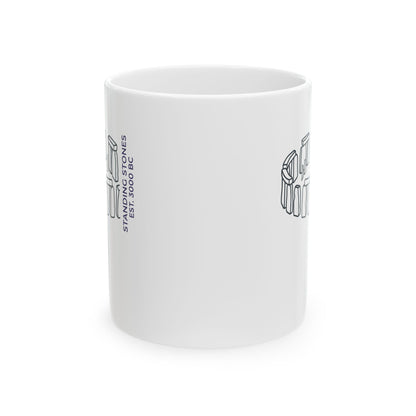 Minimalist Stone Henge Ceramic Mug, (11oz, 15oz)