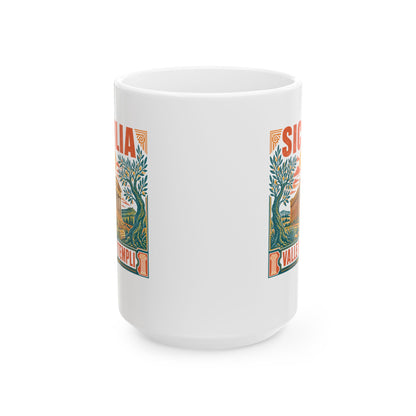 Agrigento Valley of the Greek Temples Ceramic Mug, (11oz, 15oz)