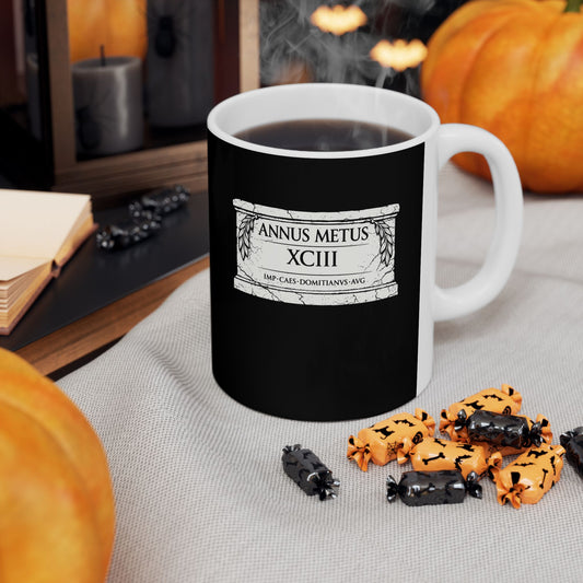 Emperor Domitian Year of Fear in Latin Ceramic Mug, (11oz, 15oz)