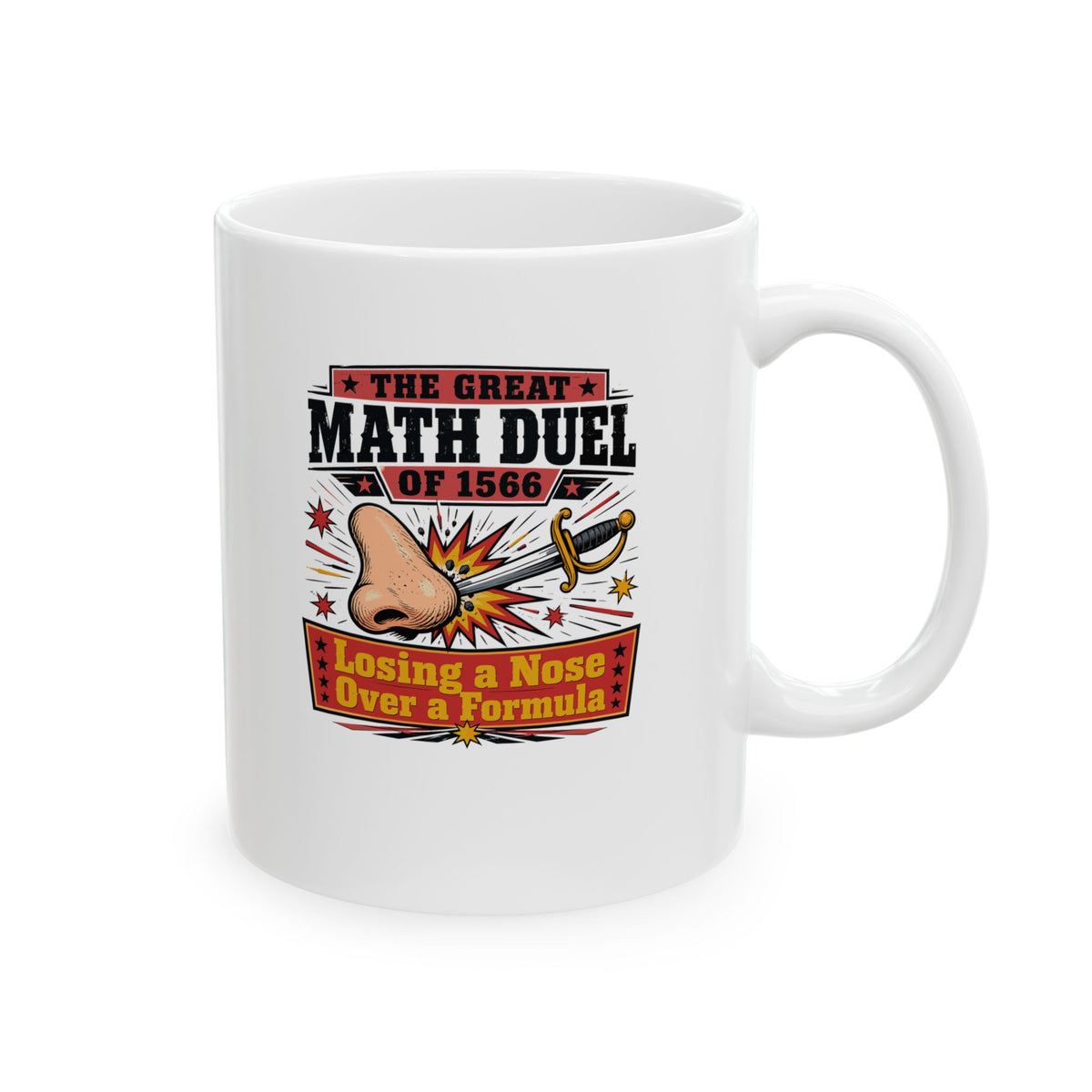 Tycho Brahe Nose Math Duel Ceramic Mug, (11oz, 15oz)
