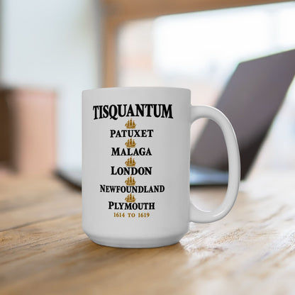 Tisquantum Route Map Ceramic Mug, (11oz, 15oz)