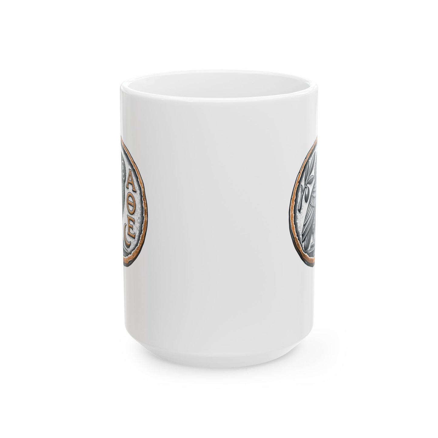 Athens Owl Coin Ceramic Mug, (11oz, 15oz)