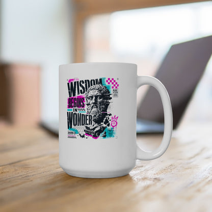 Plato Wisdom Begins in Wonder Ceramic Mug, (11oz, 15oz)