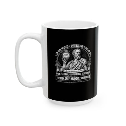 Opium Electuary Pharma Ad Ceramic Mug, (11oz, 15oz)