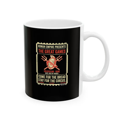Colosseum Gladiator Ticket Bread Circuses Ceramic Mug, (11oz, 15oz)