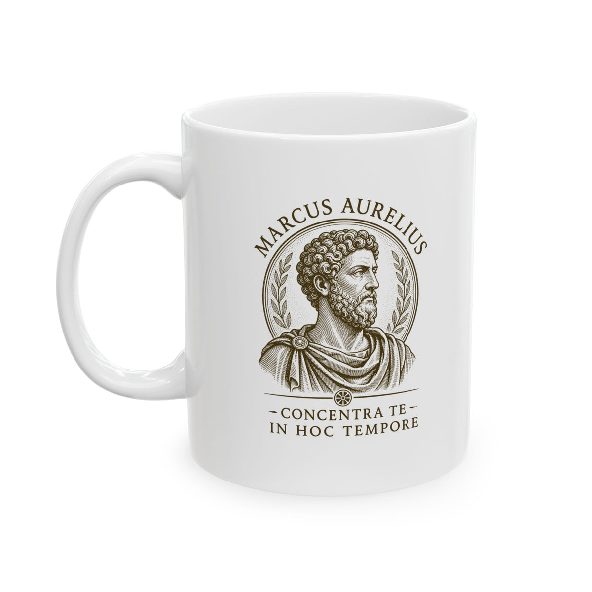Marcus Aurelius Focus on Present Ceramic Mug, (11oz, 15oz)