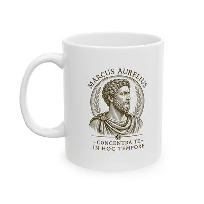 Marcus Aurelius Focus on Present Ceramic Mug, (11oz, 15oz)