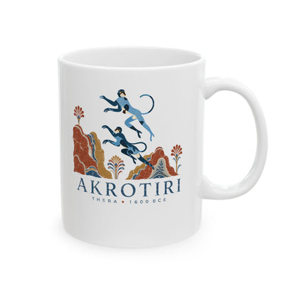 Blue Monkeys Santorini Akrotiri Ceramic Mug, (11oz, 15oz)