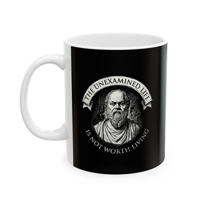 Socrates An Unexamined Life Is Not Worth Living Quote Ceramic Mug, (11oz, 15oz)