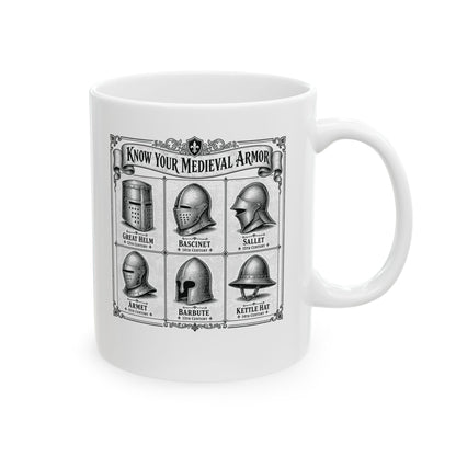 Medieval Armor Helmets Ceramic Mug, (11oz, 15oz)
