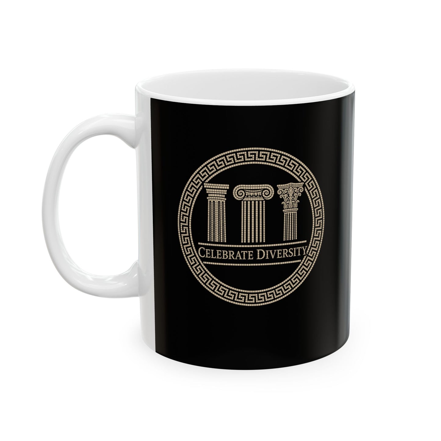 Celebrate Diversity Greek Columns Ceramic Mug, (11oz, 15oz)