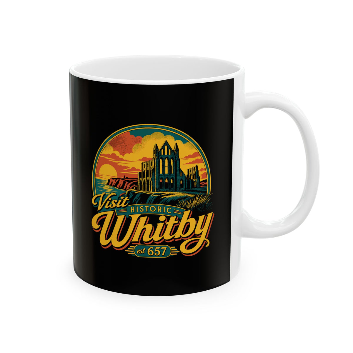 Visit Whitby Abbey Ceramic Mug, (11oz, 15oz)