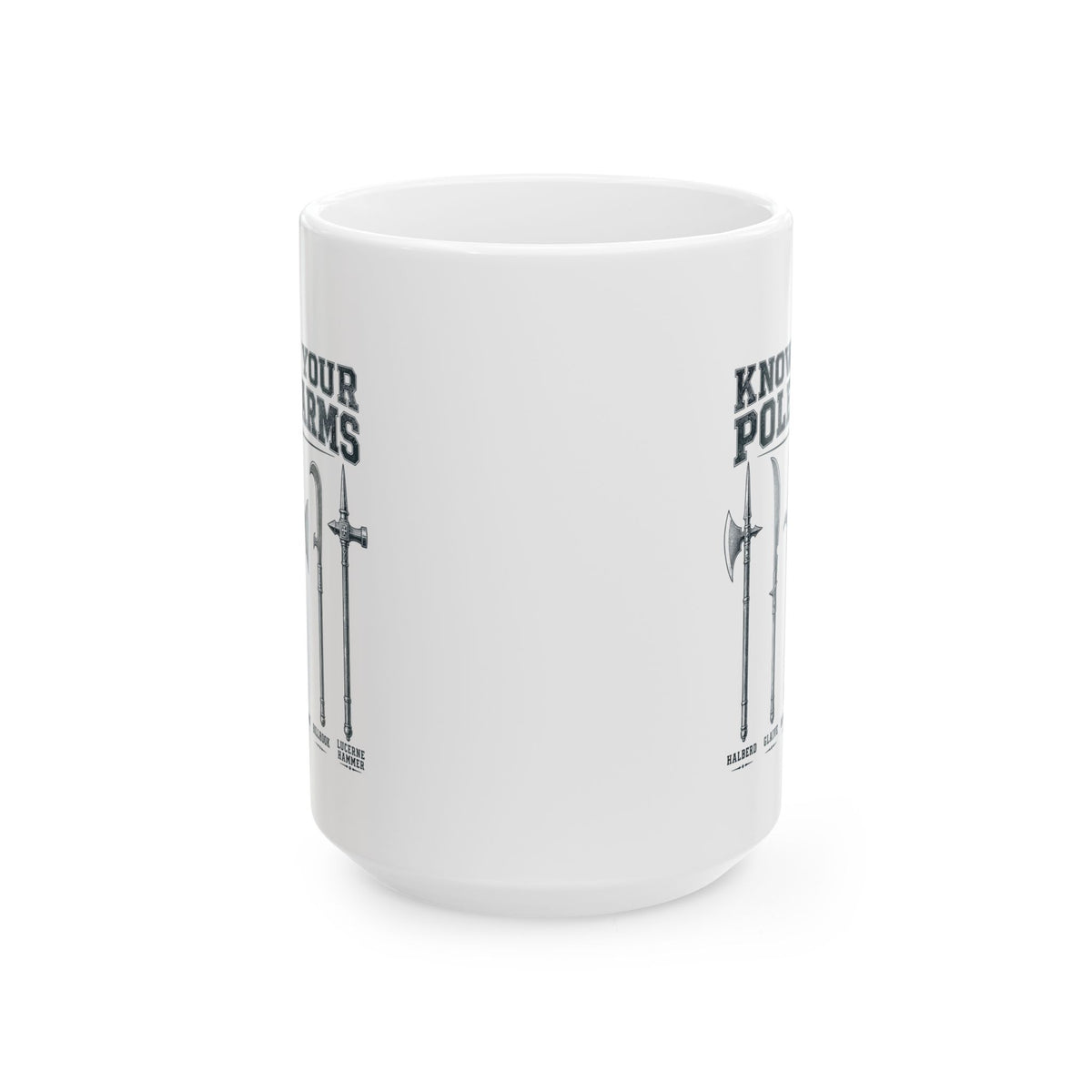Know Your Polearms Medieval Weapons Ceramic Mug, (11oz, 15oz)