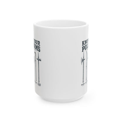 Know Your Polearms Medieval Weapons Ceramic Mug, (11oz, 15oz)
