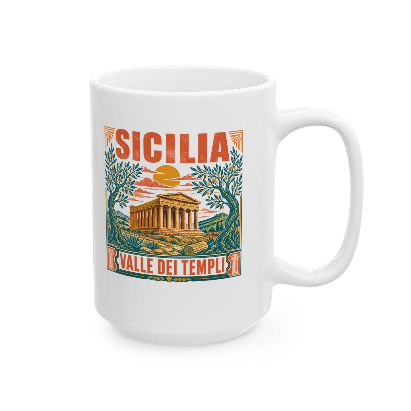 Agrigento Valley of the Greek Temples Ceramic Mug, (11oz, 15oz)