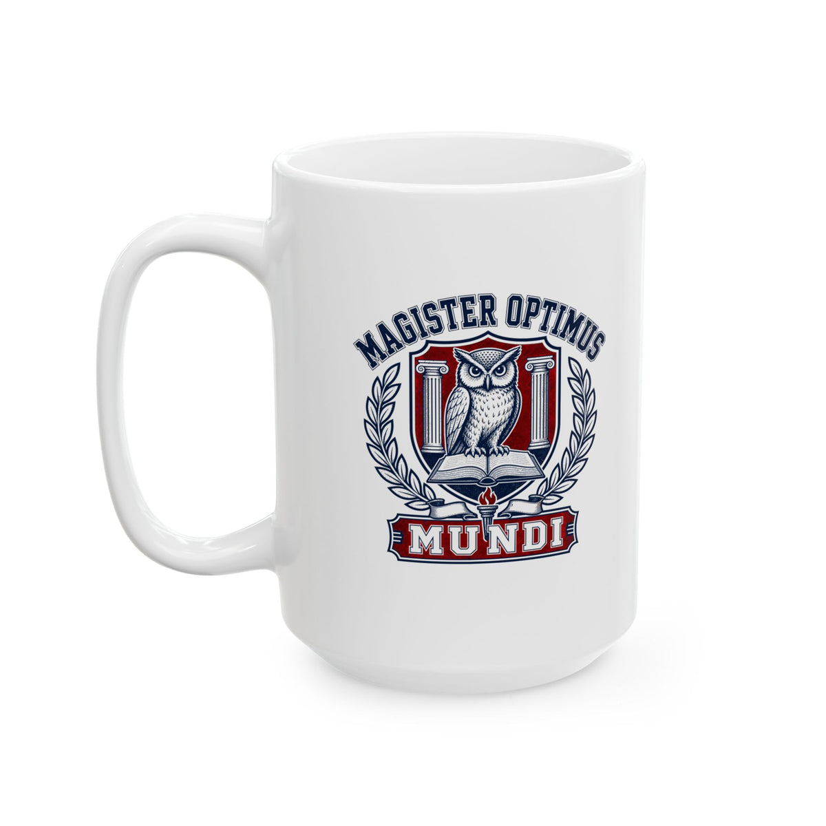 Magister Optimus Mundi Owl Ceramic Mug, (11oz, 15oz)