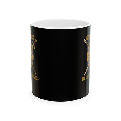 In My Defense Ancestors Were Gaels w/Shield Ceramic Mug, (11oz, 15oz)