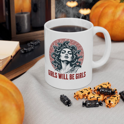 Medusa Girls will be Girls Ceramic Mug, (11oz, 15oz)